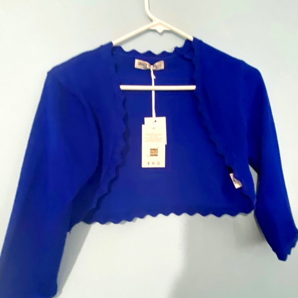 Grace Karin Sweaters - Cobalt blue bolero